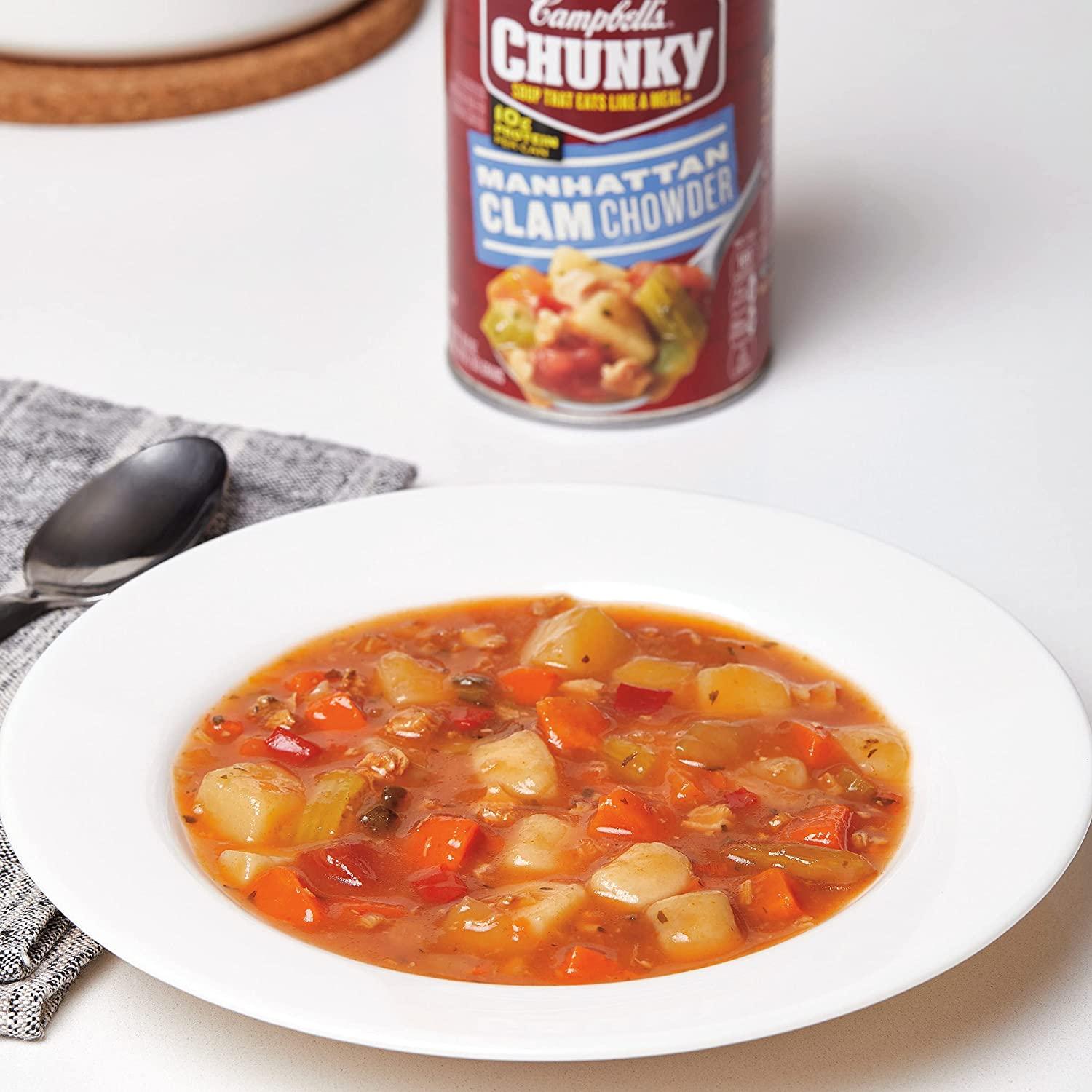Campbell's Chunky Soup, Manhattan Clam Chowder, 18.8 Ounce Can (Pack of 12)