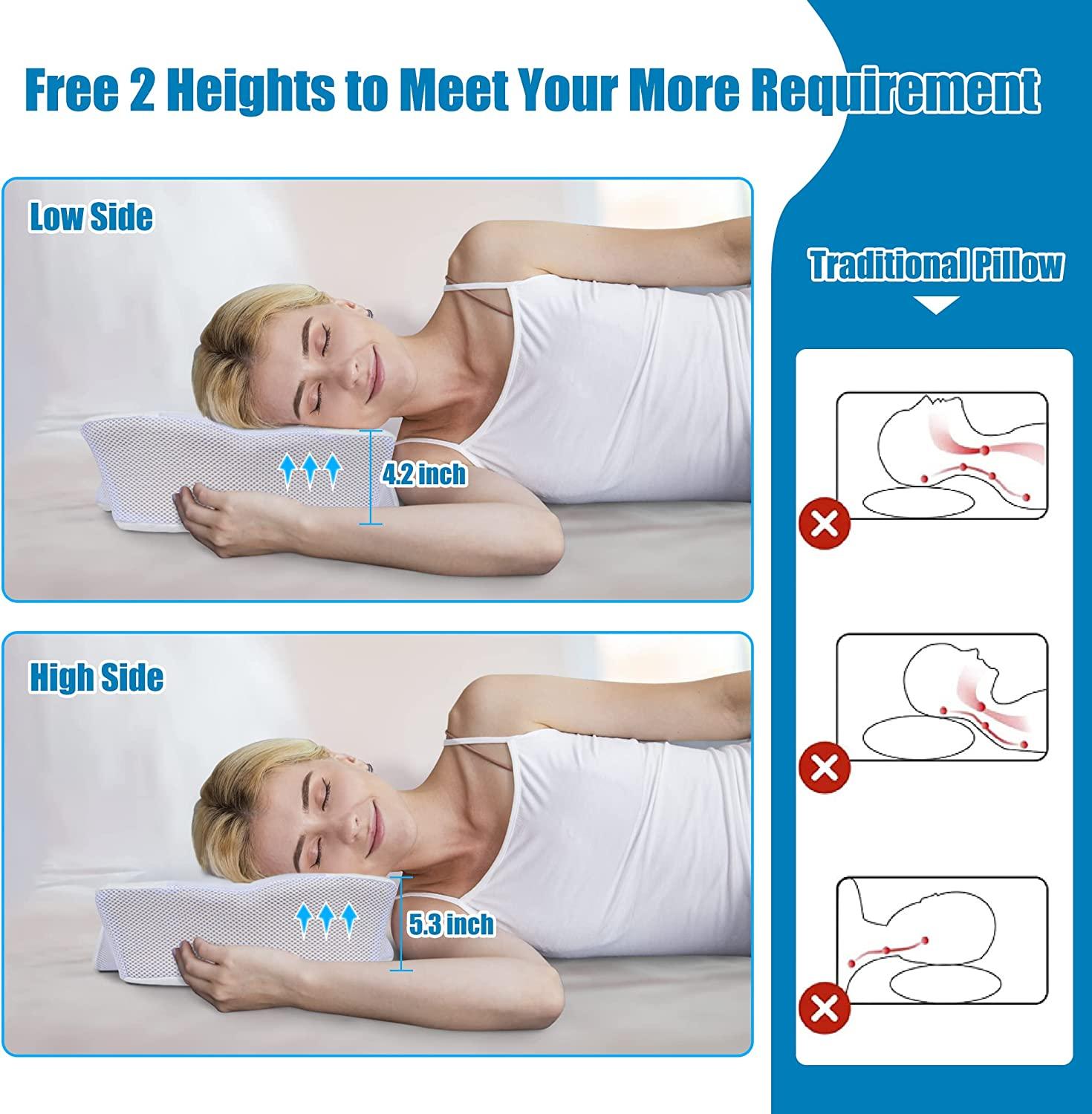 SAHEYER Memory Foam Cervical Pillow for Neck and Shoulder Pain Relief