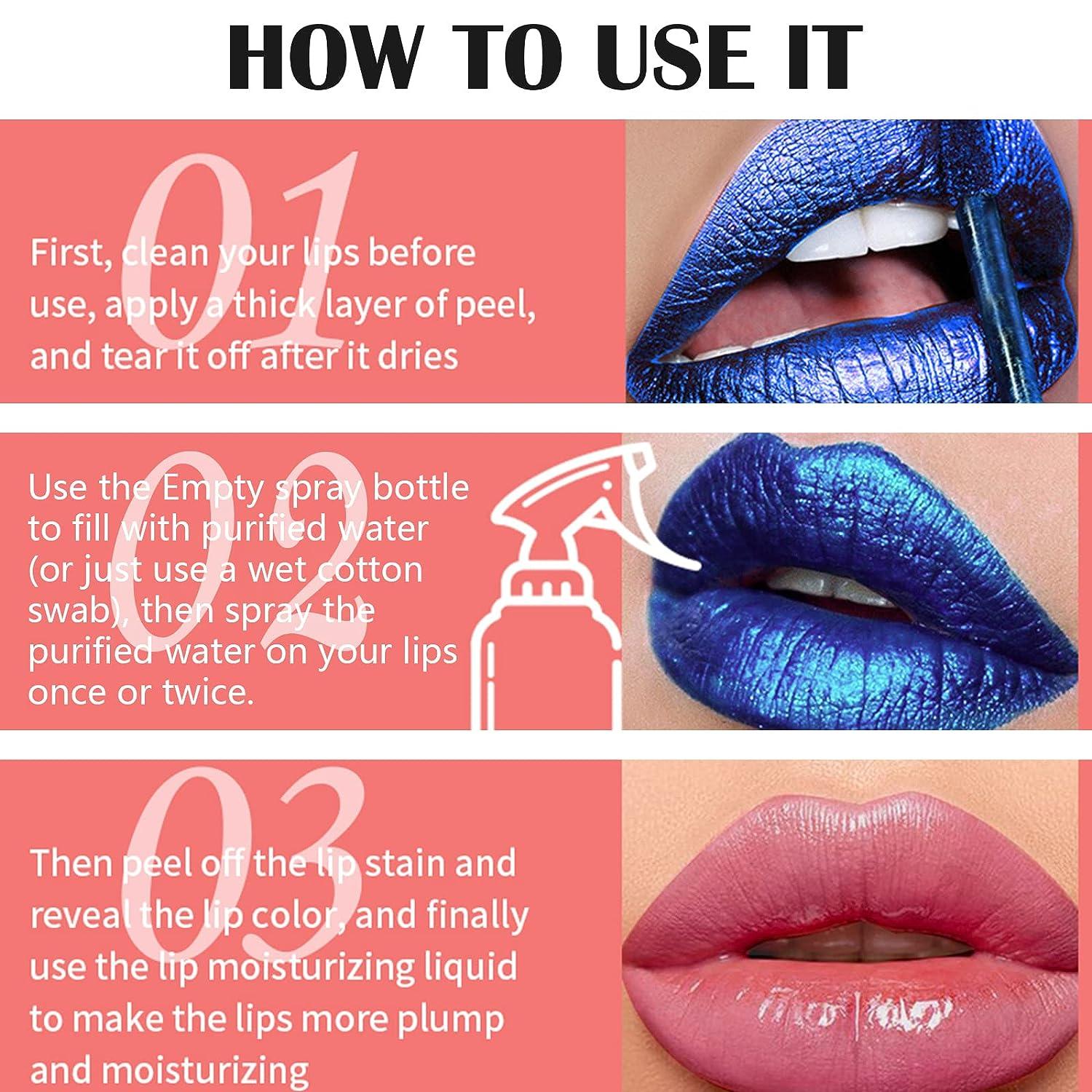 DAGEDA 5 Colors Lip Stain,Peel Off Lip Stain Lip Tint,Tattoo Color Lip