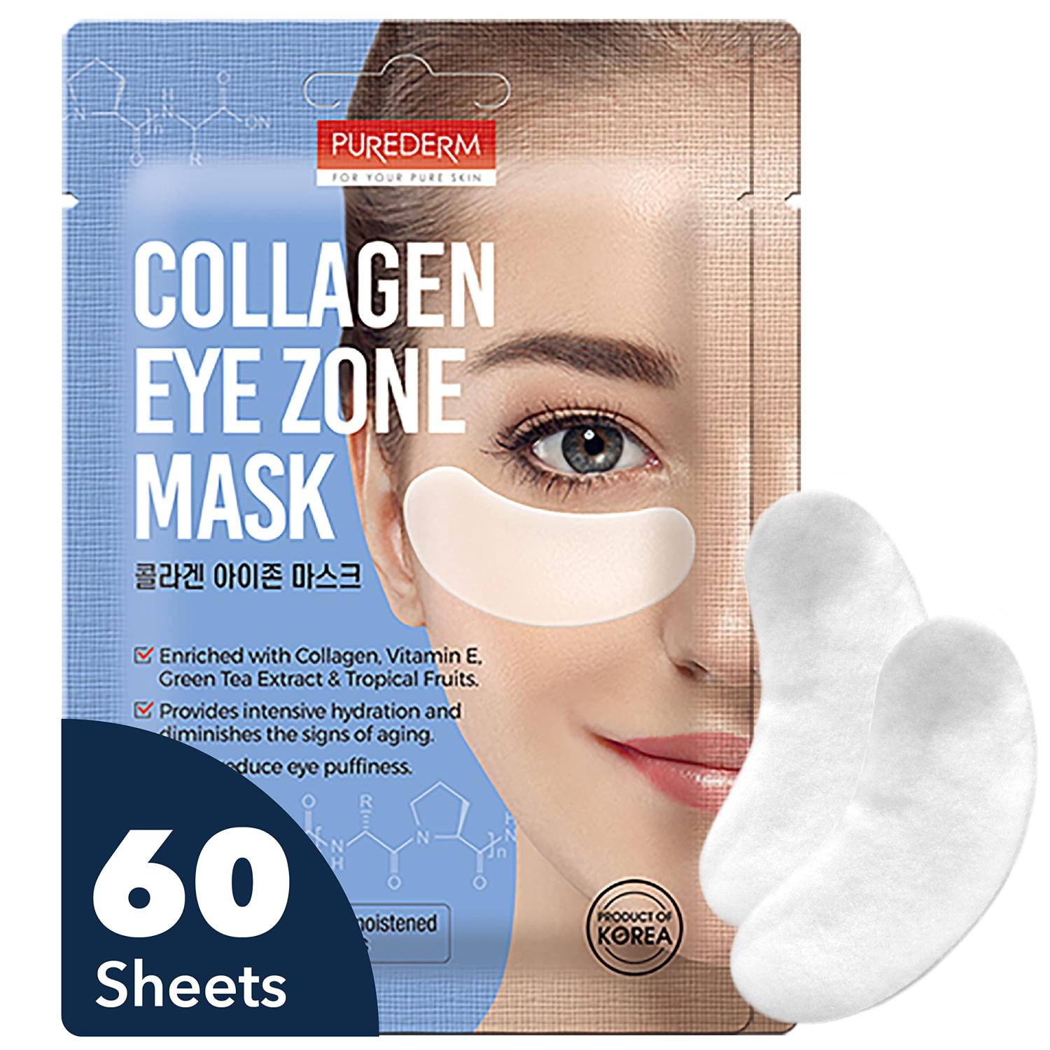 Purederm Collagen Under Eye Mask (60 Sheets) Under Eye Patches Dark