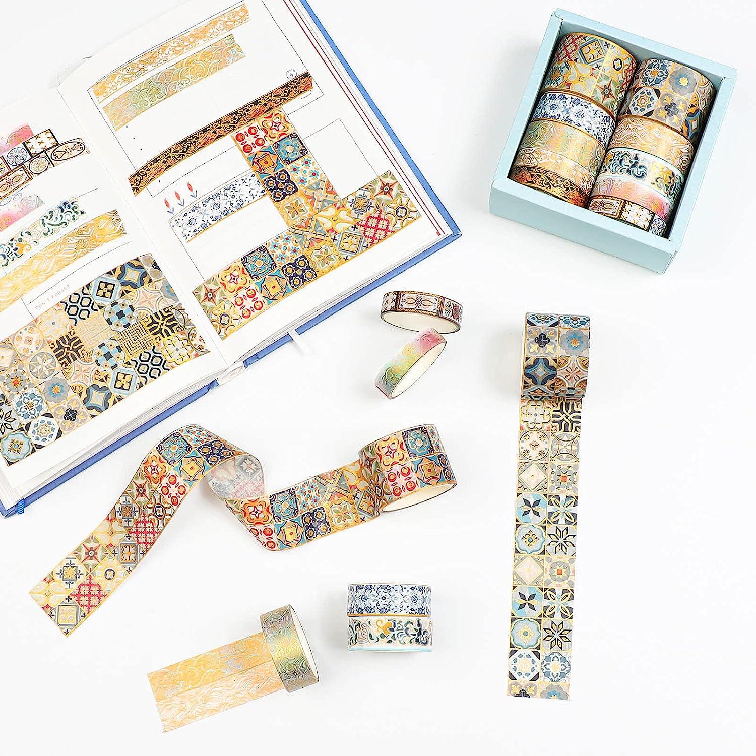 AEBORN Gold Vintage Washi Tape - Foil Washi Masking Tape Set with Gift Box  - Aesthetic Decorative Tape Perfect for Bullet Journal, Scrapbook, DIY  Crafts AGorgeous art