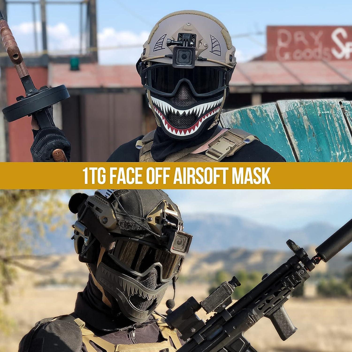 OneTigris 6 Foldable Half Face Airsoft Mesh Mask with Ear