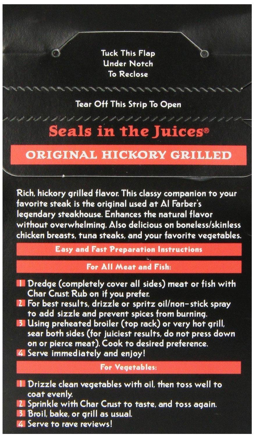 Char Crust Original Hickory Grilled DryRub Seasoning Kosher CRC