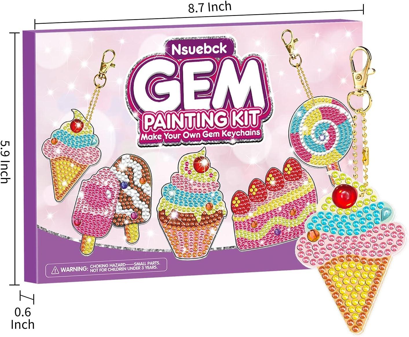 Brass Tacks Kits for Crafty Kids Gem Painting Kit- Make Your Own Keychains- Diamond Art Painting by Numbers for Girls, Boys, Kids (Tool Kit (2-Pack))