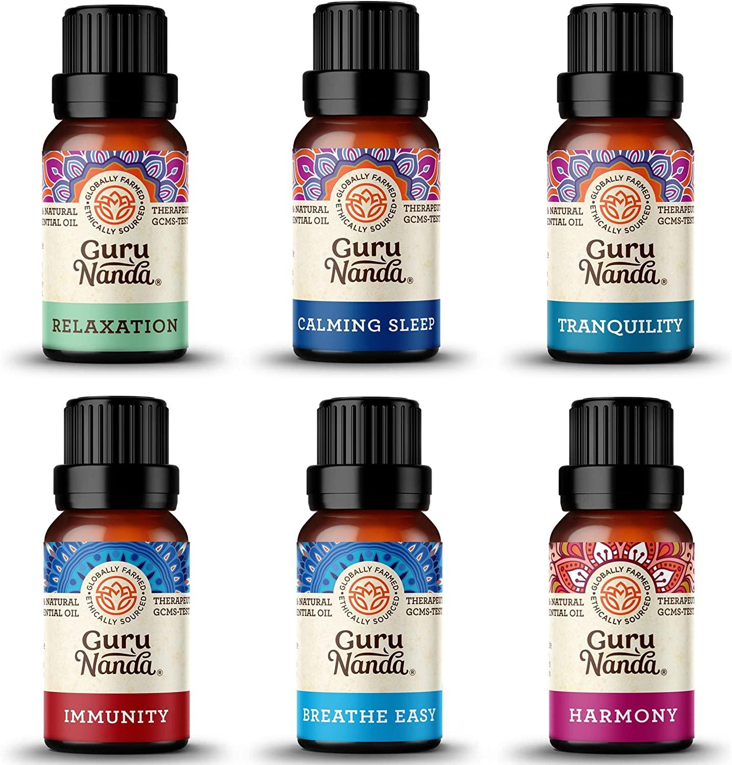 Gurunanda (Set of 8) 100% Pure Essential Oils - Aromatherapy Oils for Diffusers