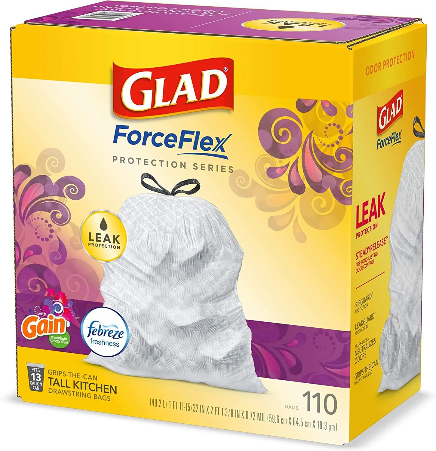Glad Trash & Food Storage ForceFlex Protection Series Tall Trash Bags
