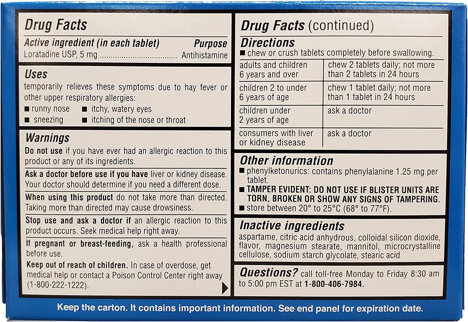 Rite Aid Children's NonDrowsy Allergy Relief Chewable Tablets, Grape
