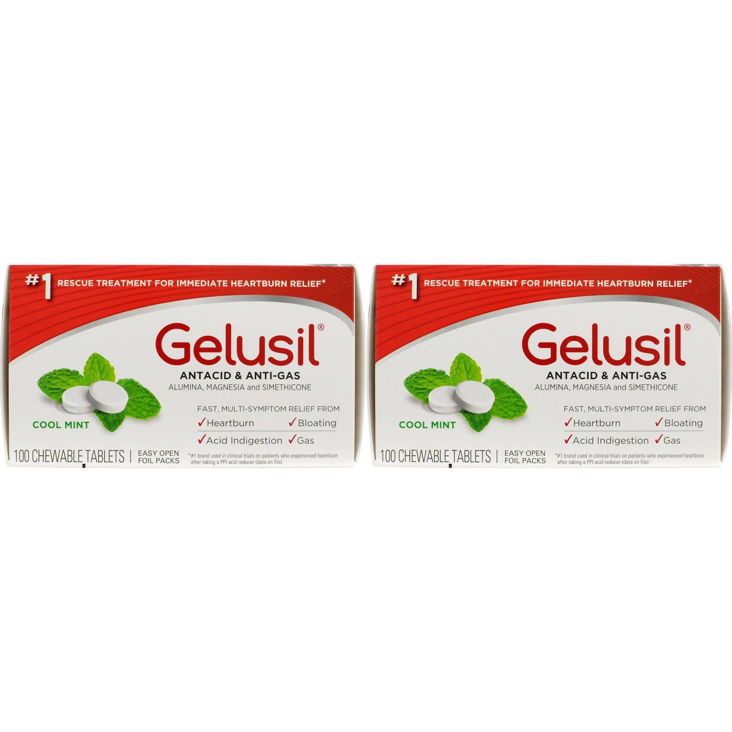 Gelusil Antacid & Anti Gas Tablets for Heartburn Relief, Acid Reflux