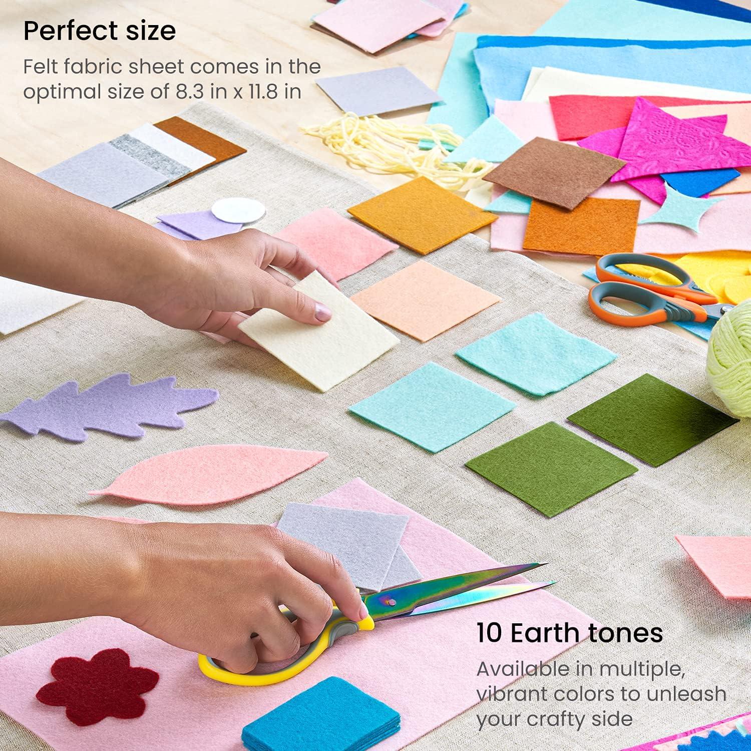 Craft Felt Fabric Sheets Assorted Colors Squares Soft And Stiff