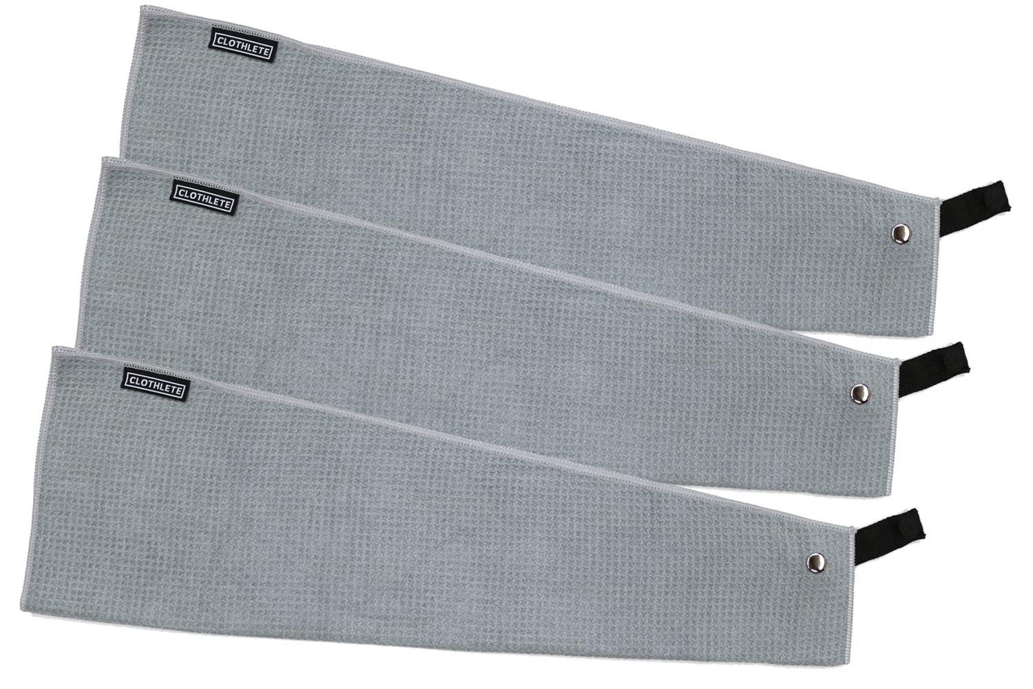 Microfiber Golf Towel 16" x 24" (Gray, 3 Pack) Gray 3 pack