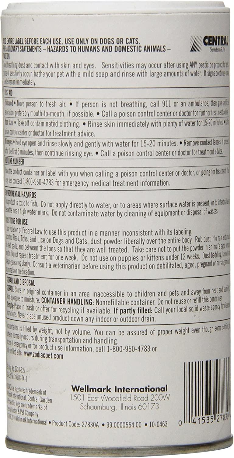Zodiac Flea & Tick Powder for Dogs, Puppies, Cats & Kittens