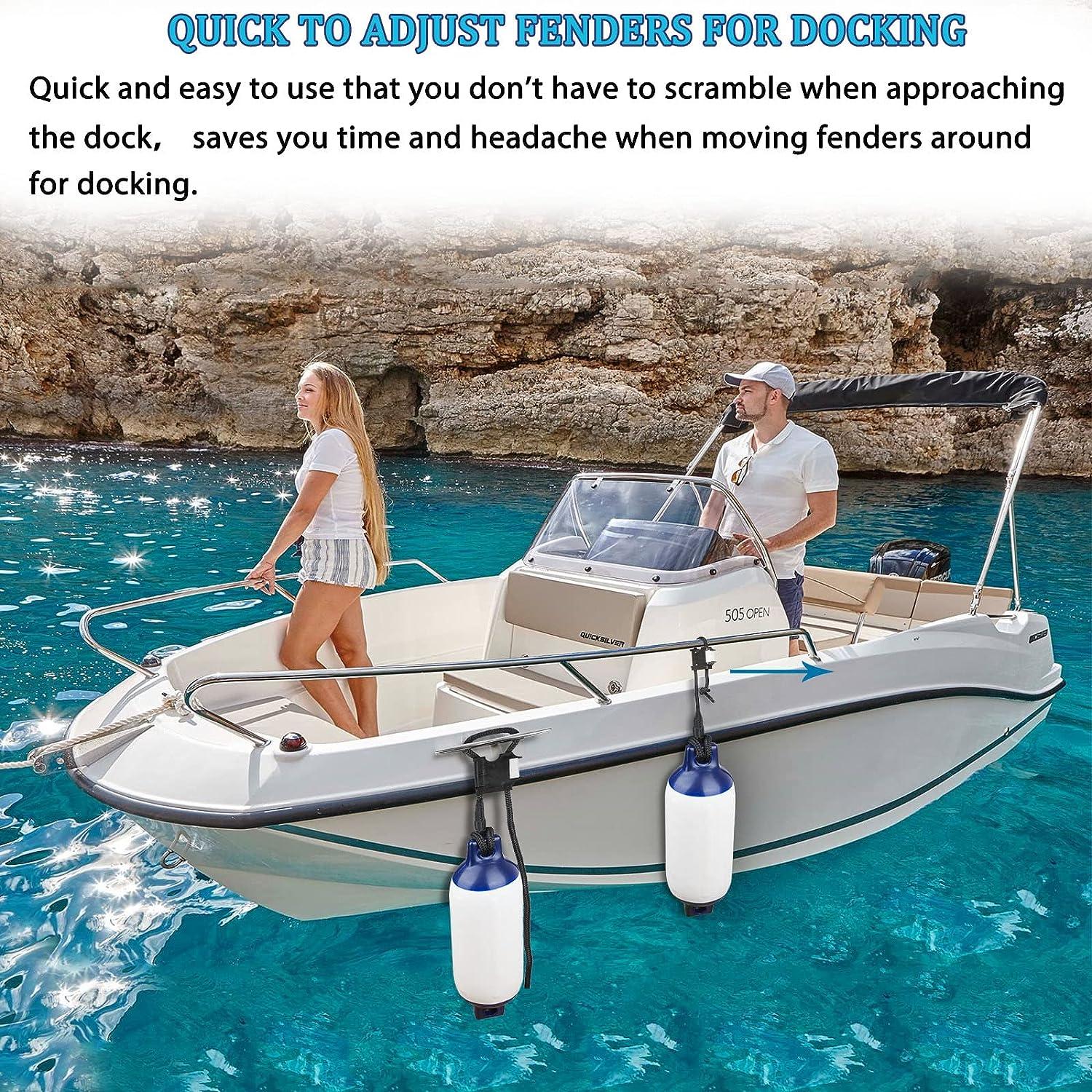 Huntury Boat Fender Hanger Rail & Cleat Clips Quick Release Fender