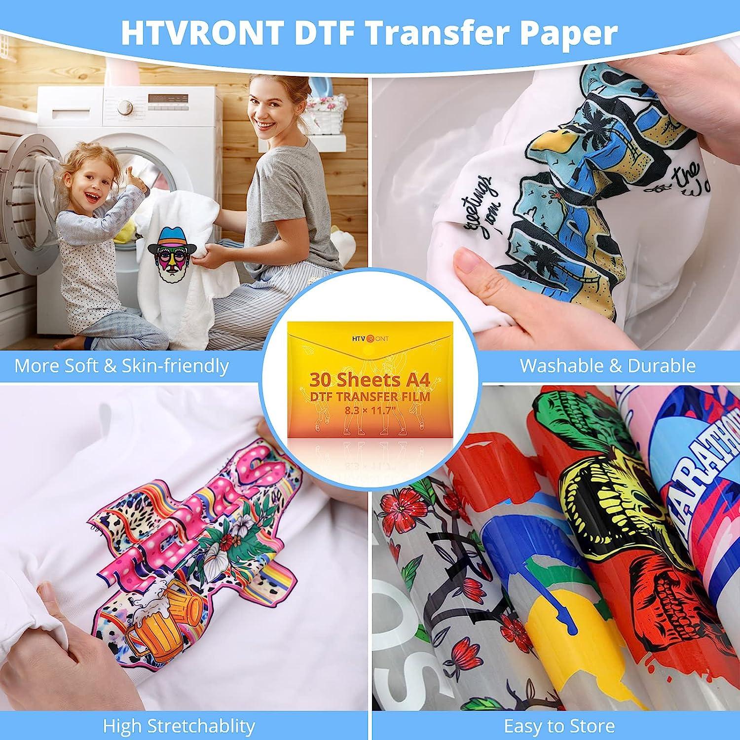 DTF Transfer Film PreTreat Sheets PET Heat Transfer Paper for DIY Direct to  Film Print on T-Shirts Textile A3