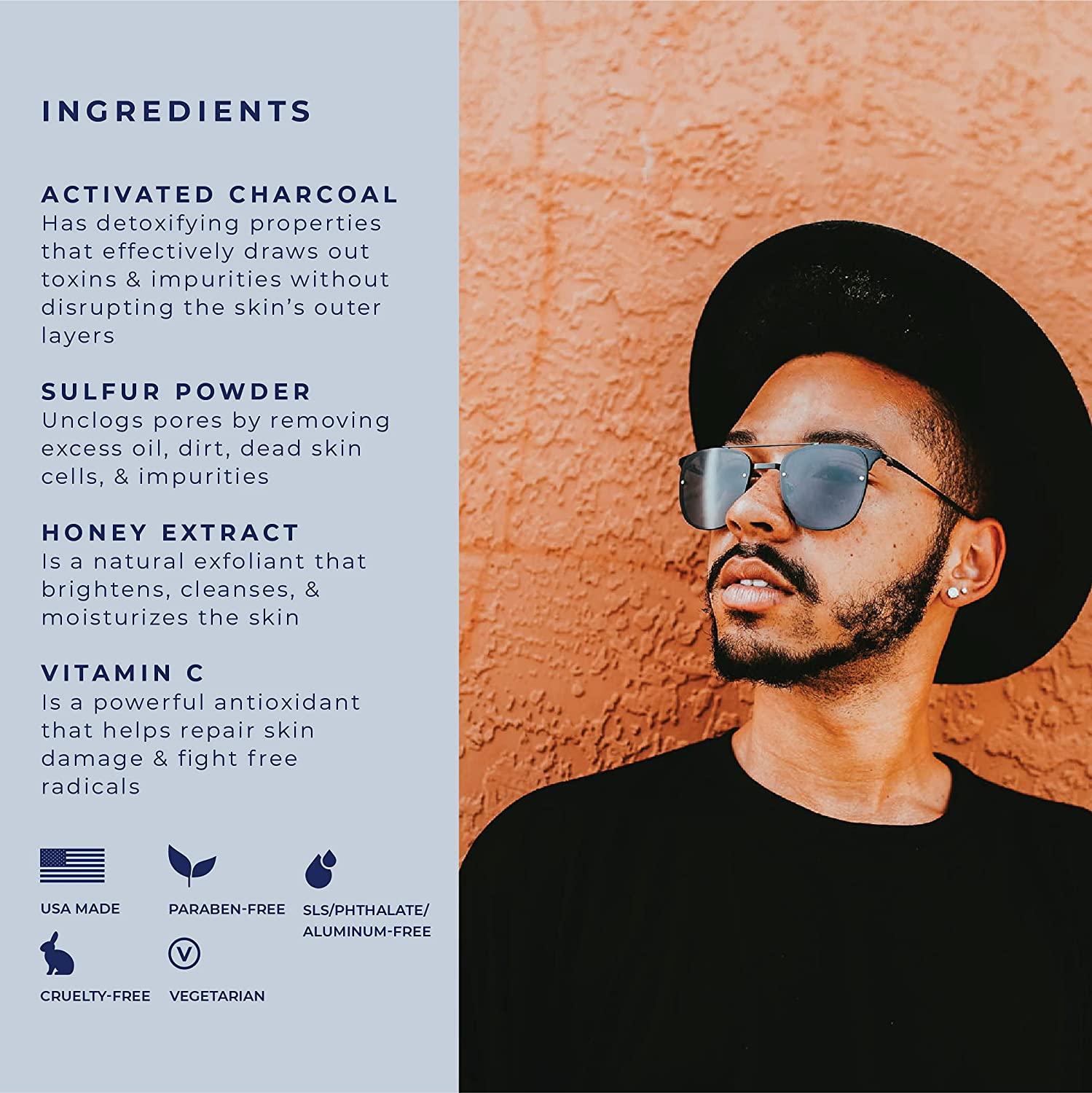 Ayadara Cystic Hormonal Acne Charcoal Face Wash Deep Cleansing Sulfur