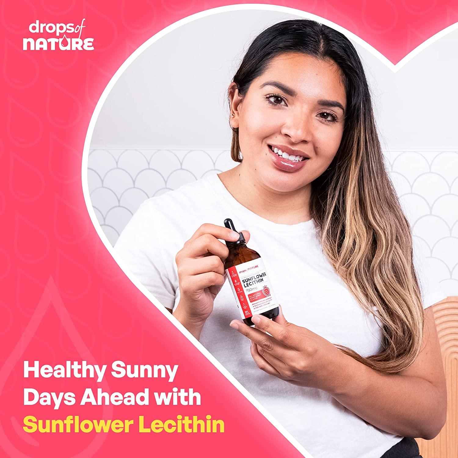 Sunflower Lecithin 750mg Liquid Drops Pure Vegan Sublingual