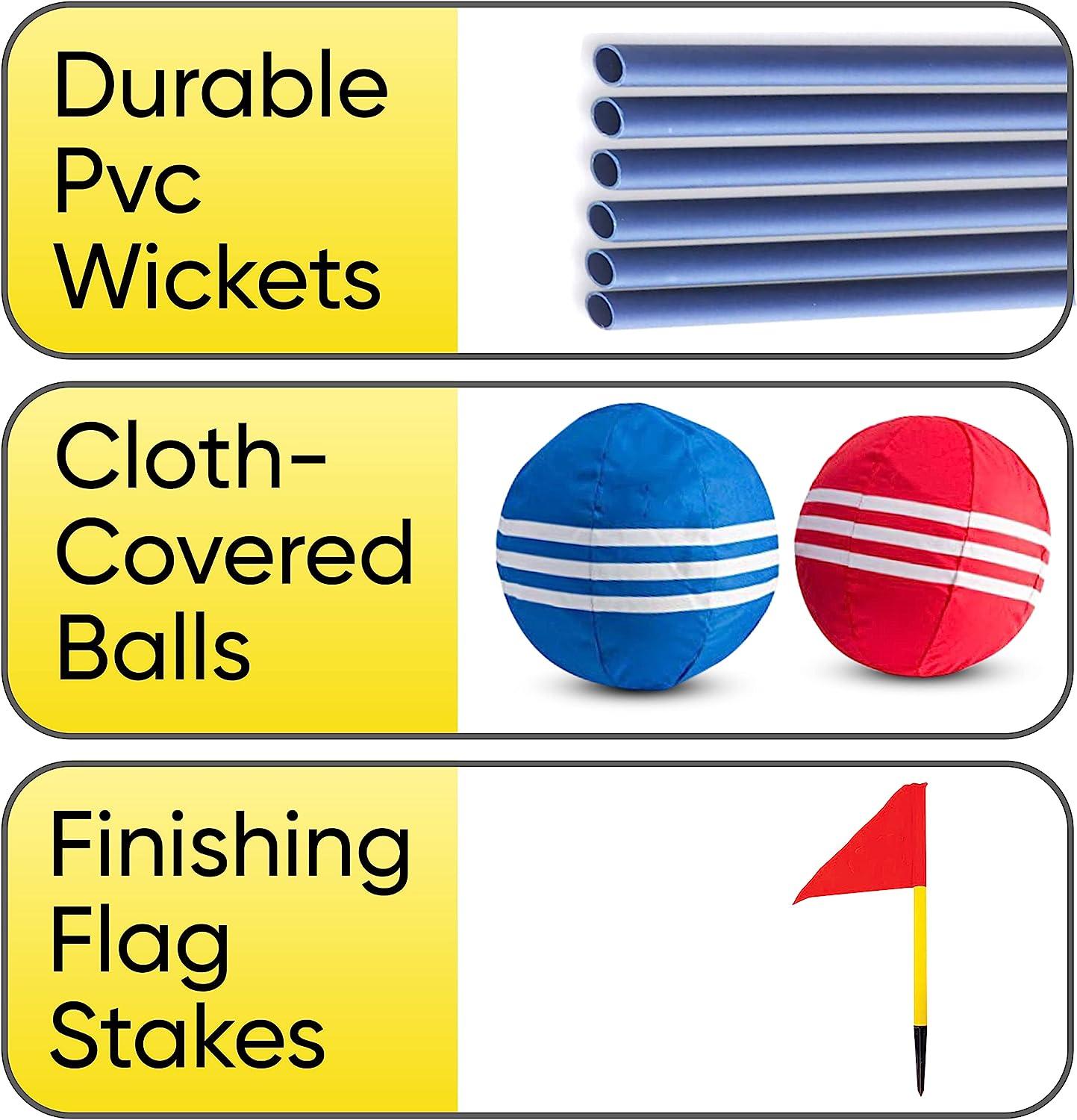 Kovot Giant Kick Croquet Game Set Includes Inflatable Croquet Balls