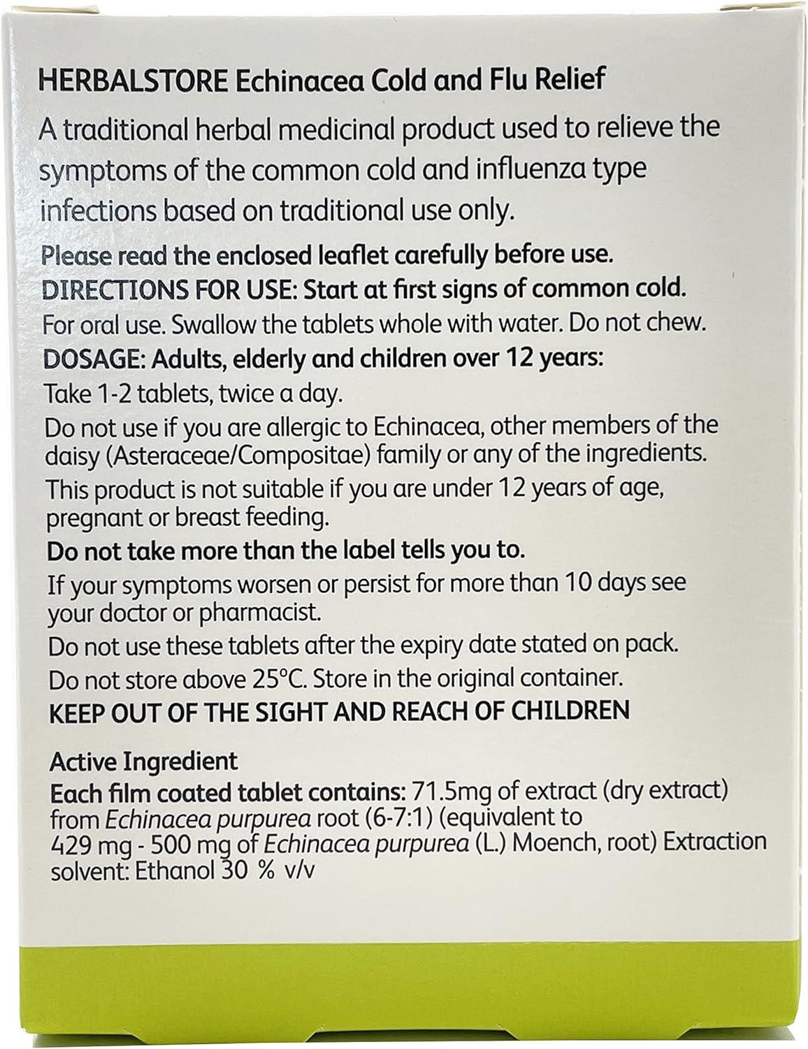 Herbal Store Echinacea Cold and Flu Relief 30 Film Coated Tablets