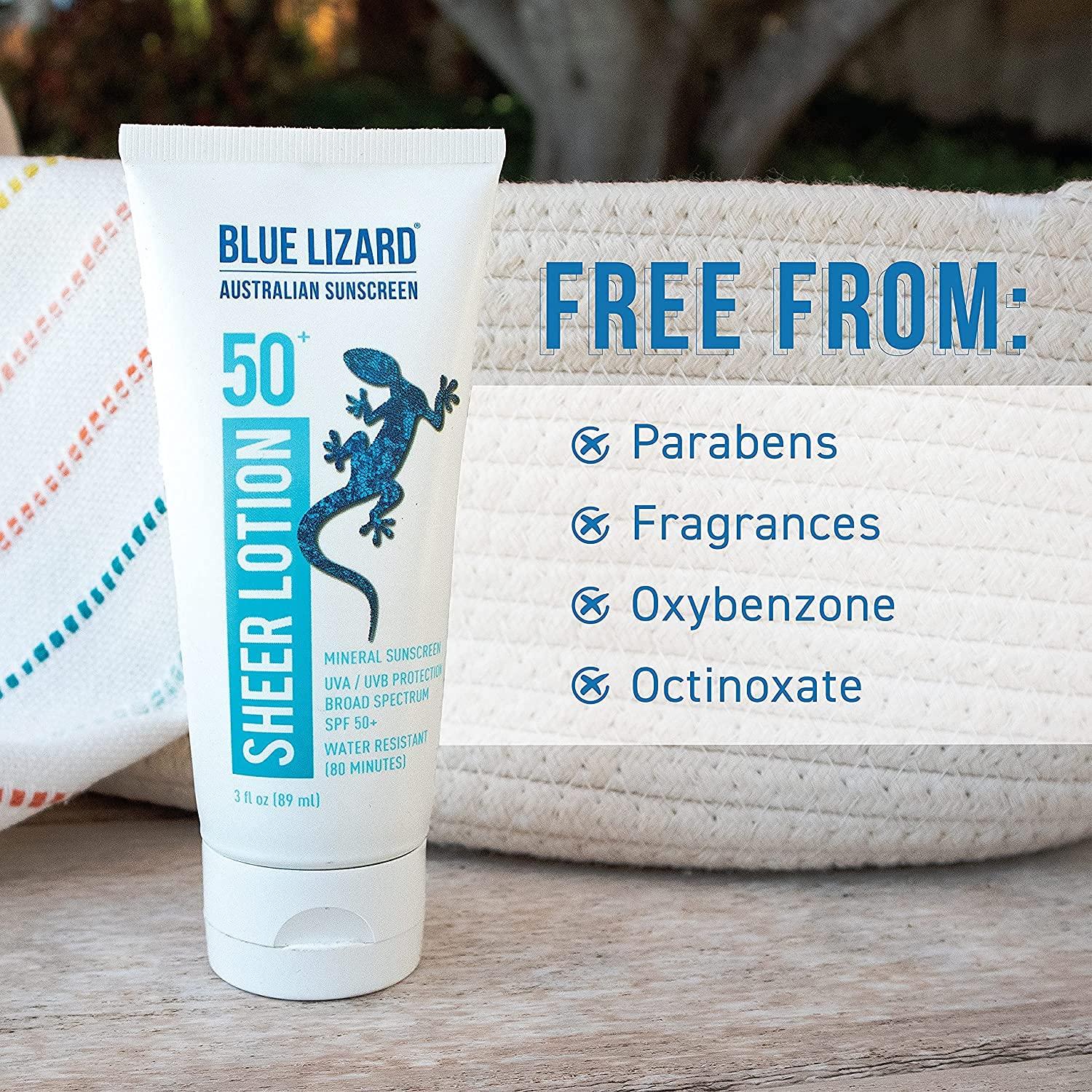 Blue Lizard Australian Sunscreen Sheer Lotion Body SPF 50+ 3 fl oz ...