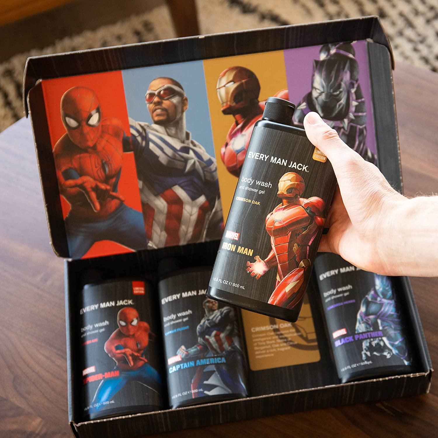 Every Man Jack Marvel Collectors Box Body Wash Gift Set - Perfect For Every  Guy & Marvel-Lover - Includes Four Full-Sized Body Washes With Clean  Ingredients & Incredible Scents - Marvel-Inspired Fresh