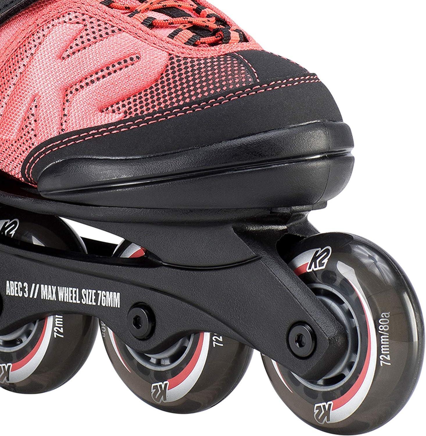 K2 Skate Youth Marlee Pro Inline Skates, Black/Coral 48 Black/Coral