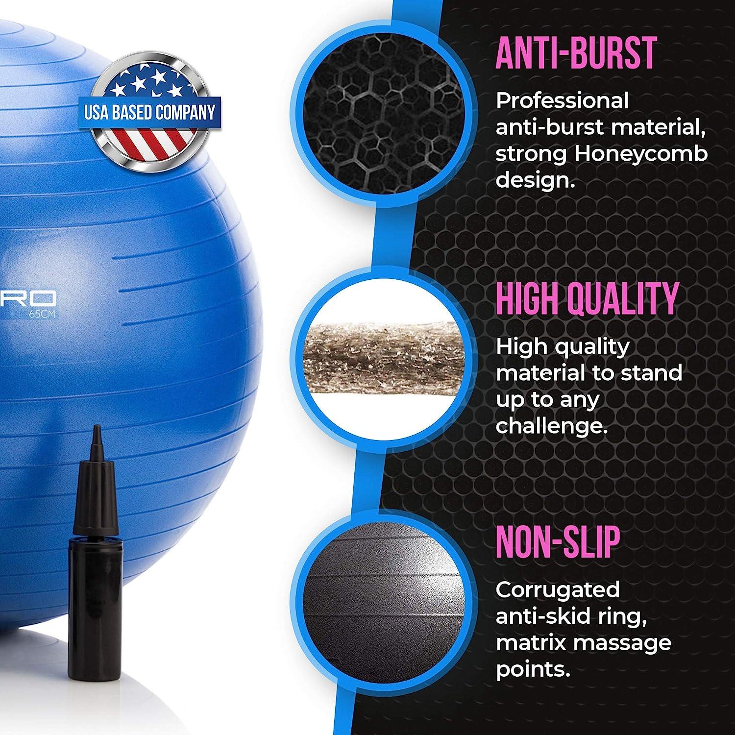 DYNAPRO Exercise Ball Extra Thick Eco-Friendly & Anti-Burst