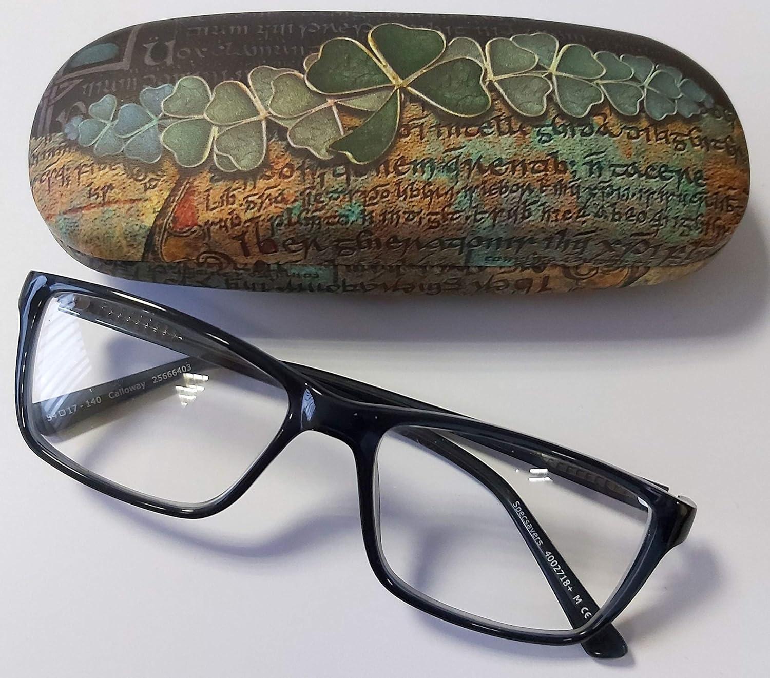McLaughlin's Irish Shop Clover Design Hard Shell Glasses Case with