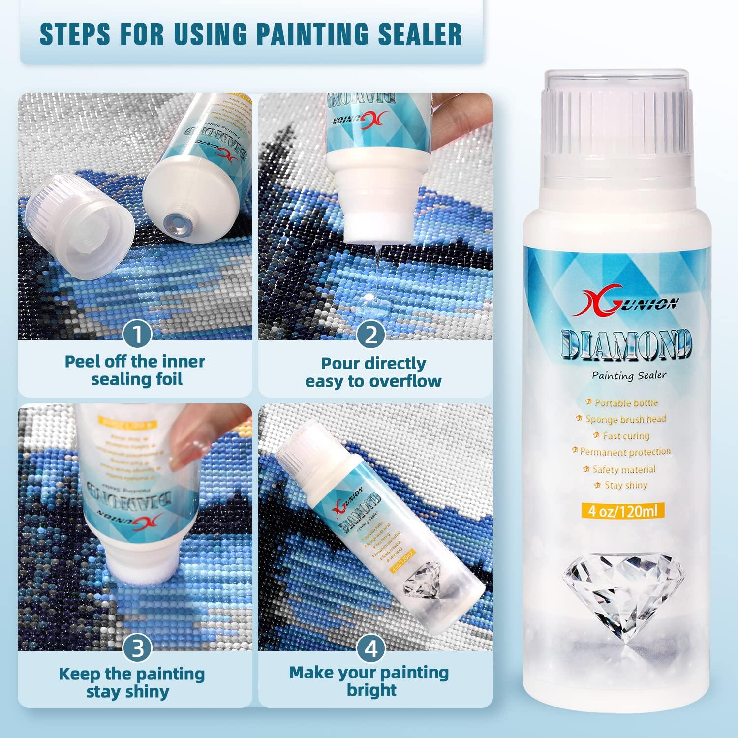 4pcs/60ml/120ml Diamond Painting Sealant Set With 3 Brushes