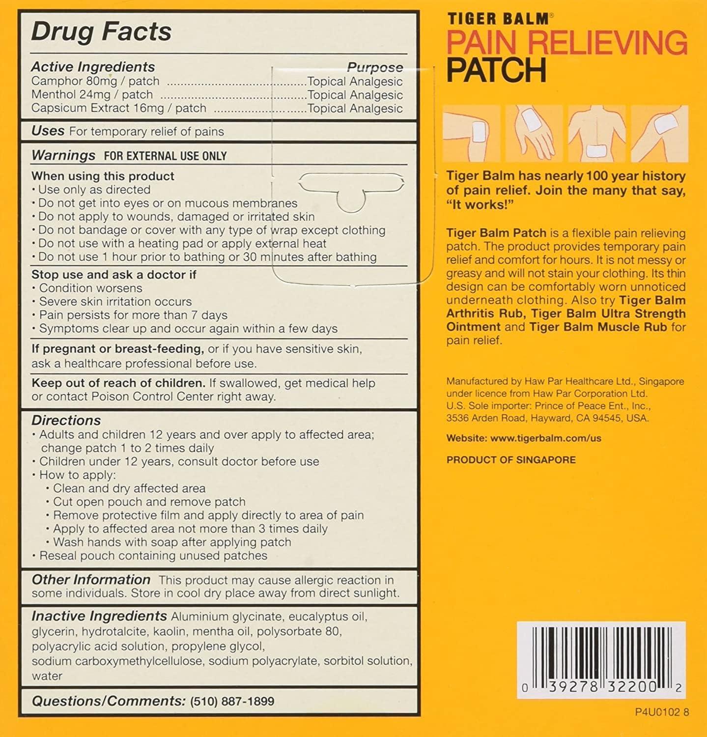 Tiger Balm Pain Relieving Patch 5Ct(10 Pack)