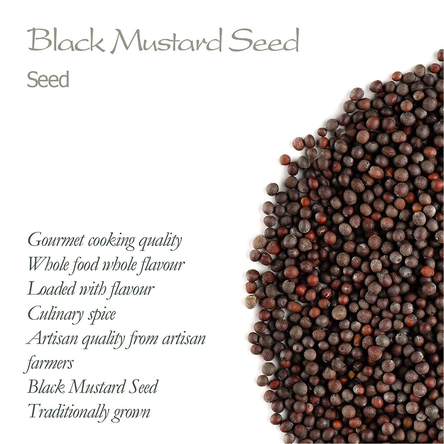 Organic Black Mustard Seeds 200g Spicy Cooking Ingredient Whole Dark Mustard Seed