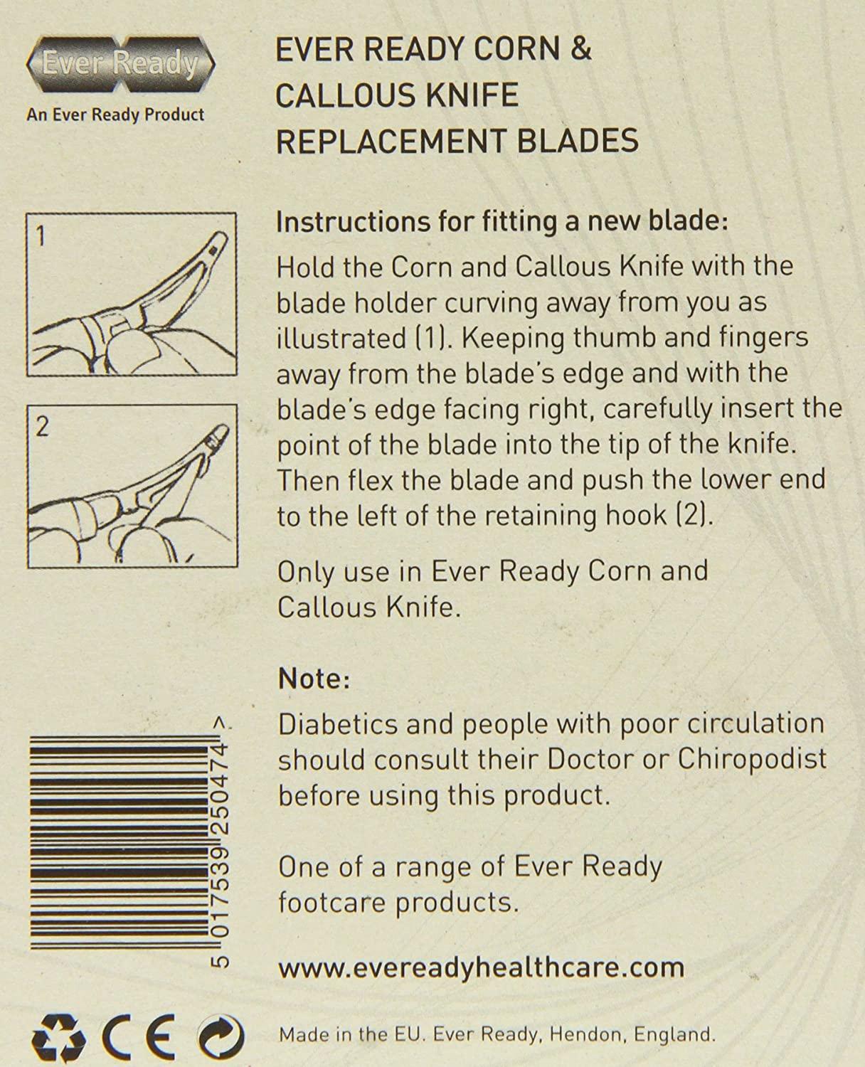 Ever Ready Corn & Callous Knife Replacement Blades Sharp and Durable