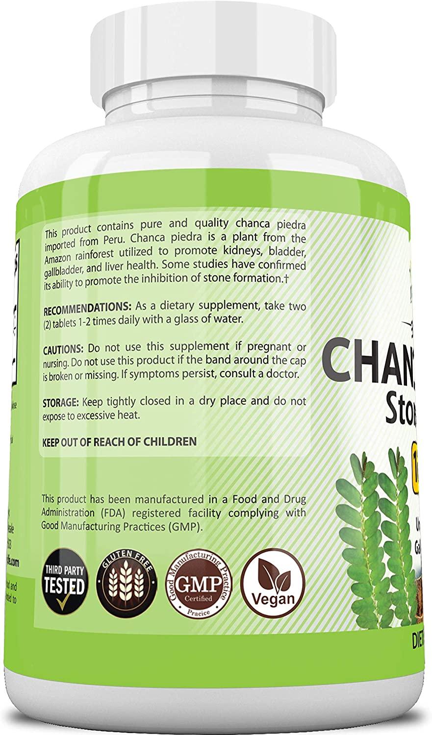 Chanca Piedra 1600mg 120 Tablets Kidney Stone Crusher & Gallbladder Support Made in USA