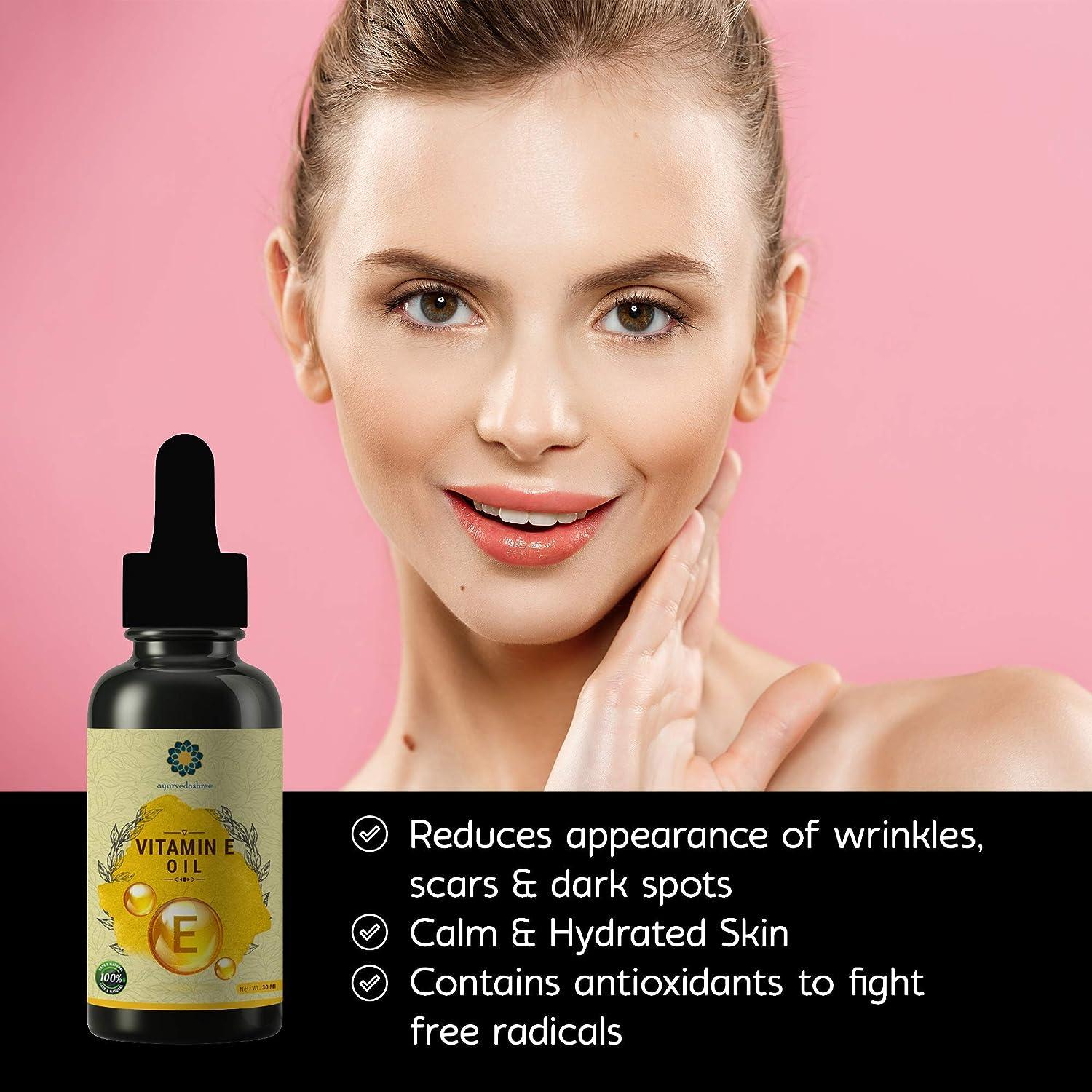 AYURVEDASHREE Vitamin E Oil for Skin and Body 30 ML with Almond Oil