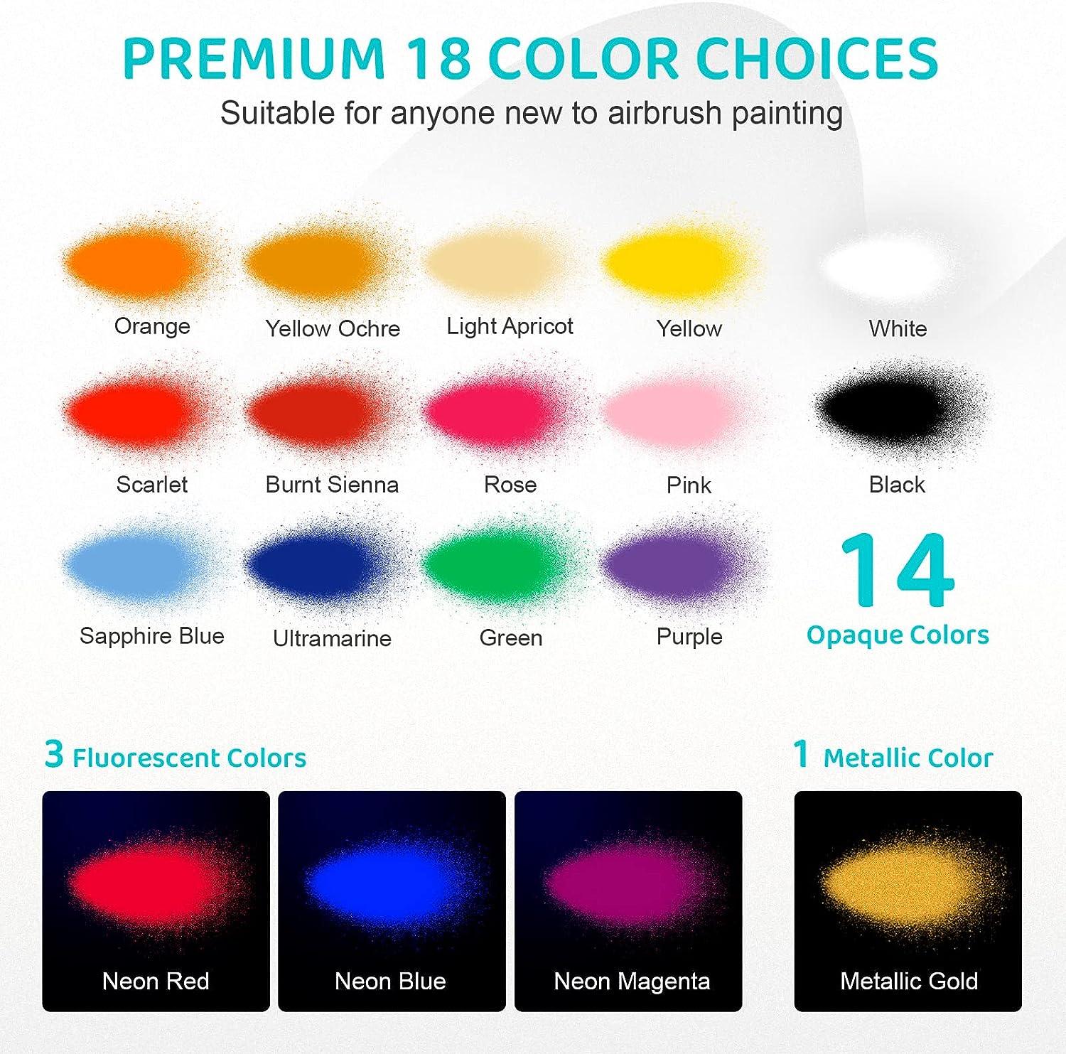 imyyds Airbrush Paint, 18 Color Acrylic Airbrush Paint Set, Water Based  Read-to-Spray Air Brush Painting Set, Airbrush Spray Paint Kit for Papers