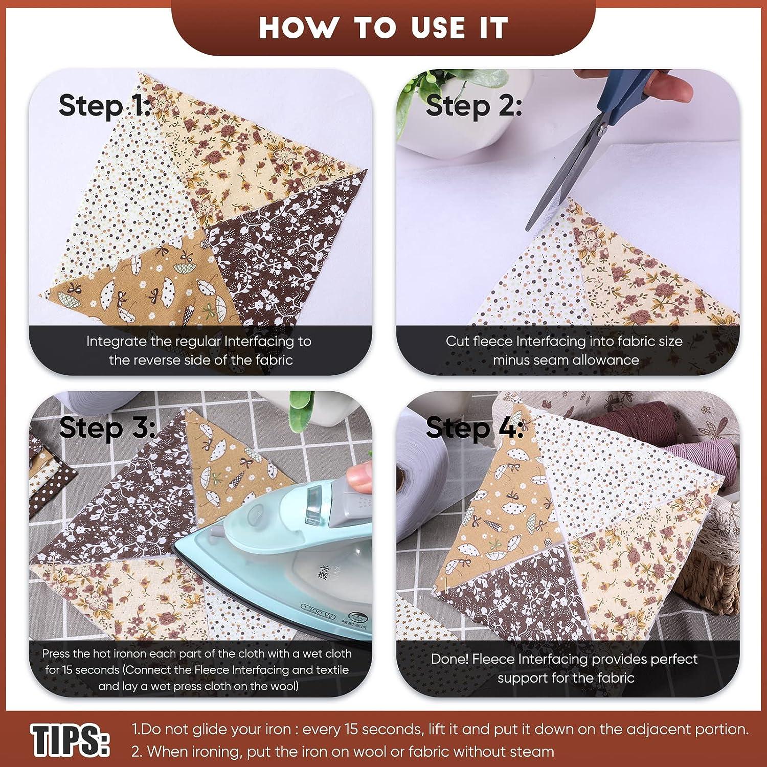 White Iron on Non Woven Fusible Interfacing Medium Weight Interfacing