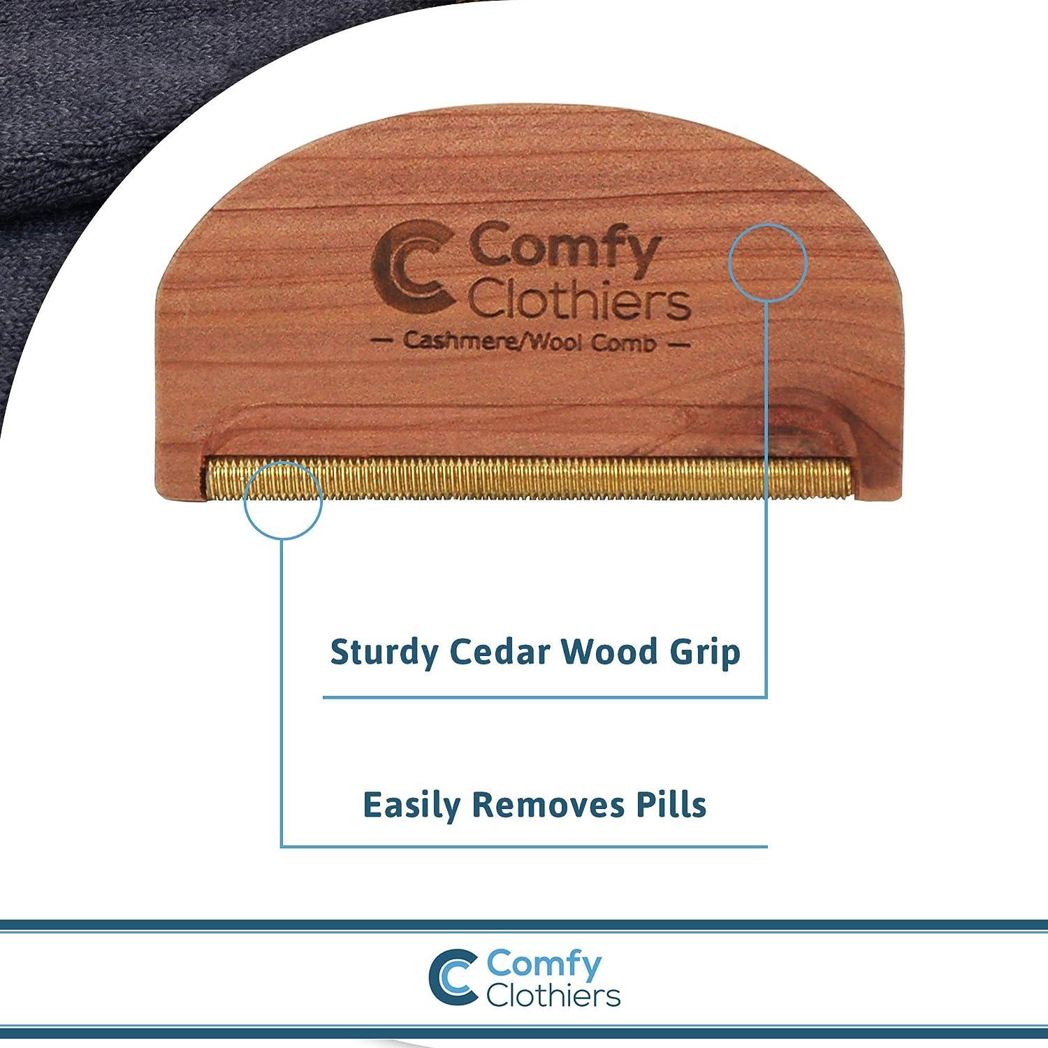 Comfy Clothiers - Multi-Fabric Cedar Wood Sweater Comb for De-Pilling  Cashmere, Wool & Other Fabrics - Defuzzing and Lint Removal to Refresh Your  Clothes - Sweater Pilling Remover