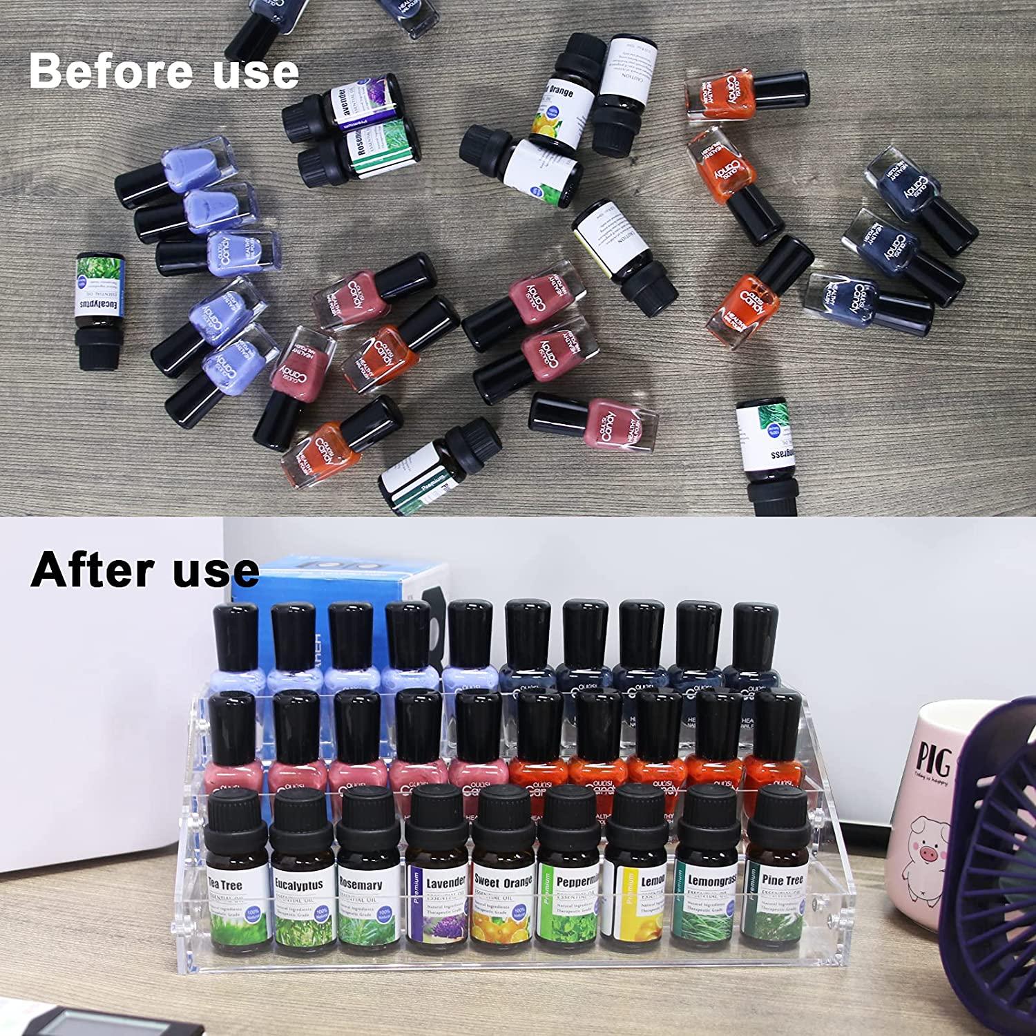 Kingtaily Nail Polish Organizer 3 Tier Nail Polish Holder, Clear