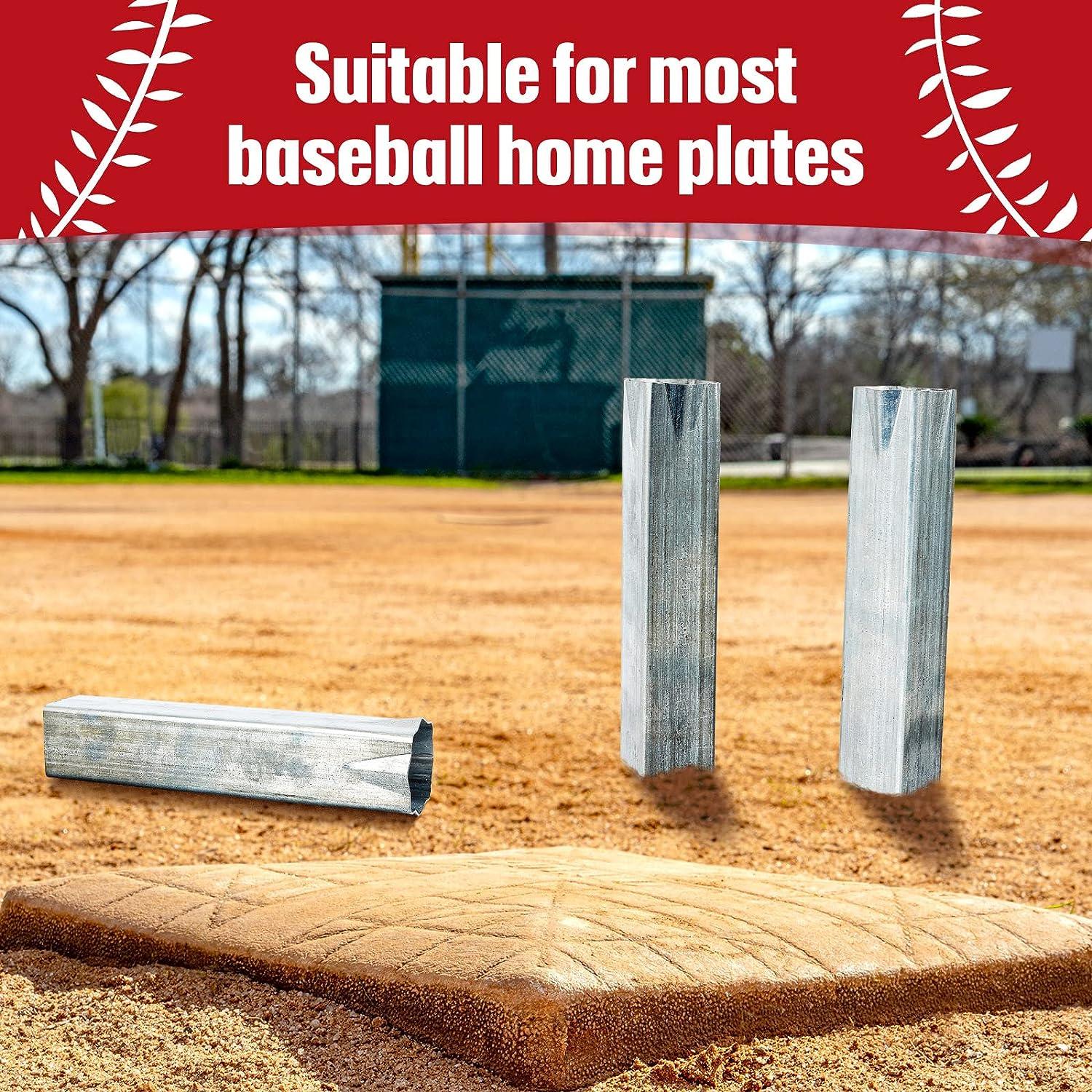 Dunzy Crimped Style Baseball Base Anchors 6 Pack, Silver Ground