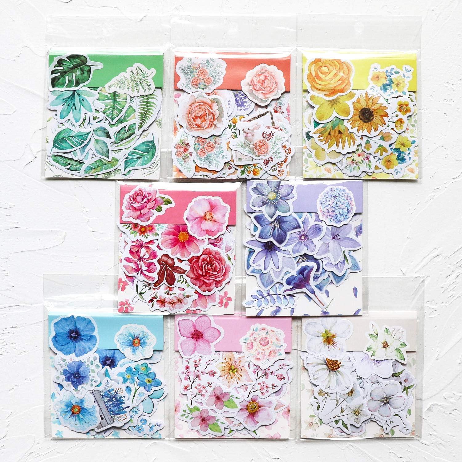 Knaid Flower Stickers Set (360 Pieces) Decorative Assorted Floral Sticker  for Scrapbooking Planner Bullet Journals Supplies