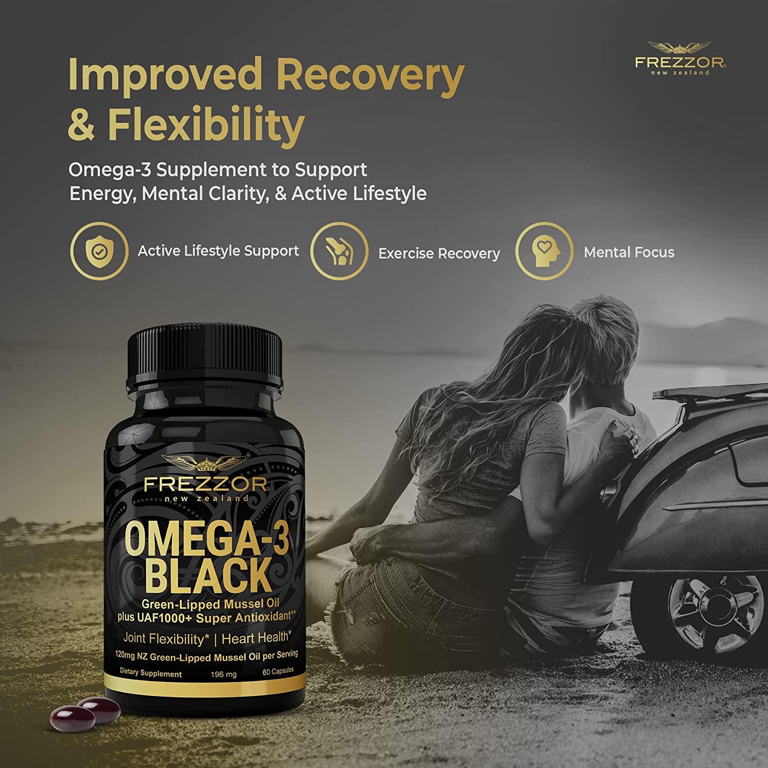 FREZZOR Omega 3 Black for Joint Care & Comfort New Zealand Green