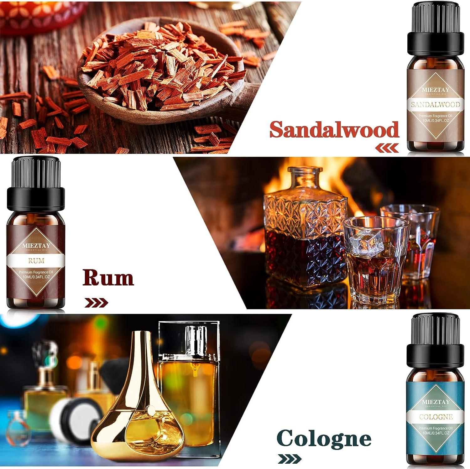 Mens Essential Oils Set - TOP 6 Gentlemens Fragrance Oil for Diffuser, Candle and Soap Making