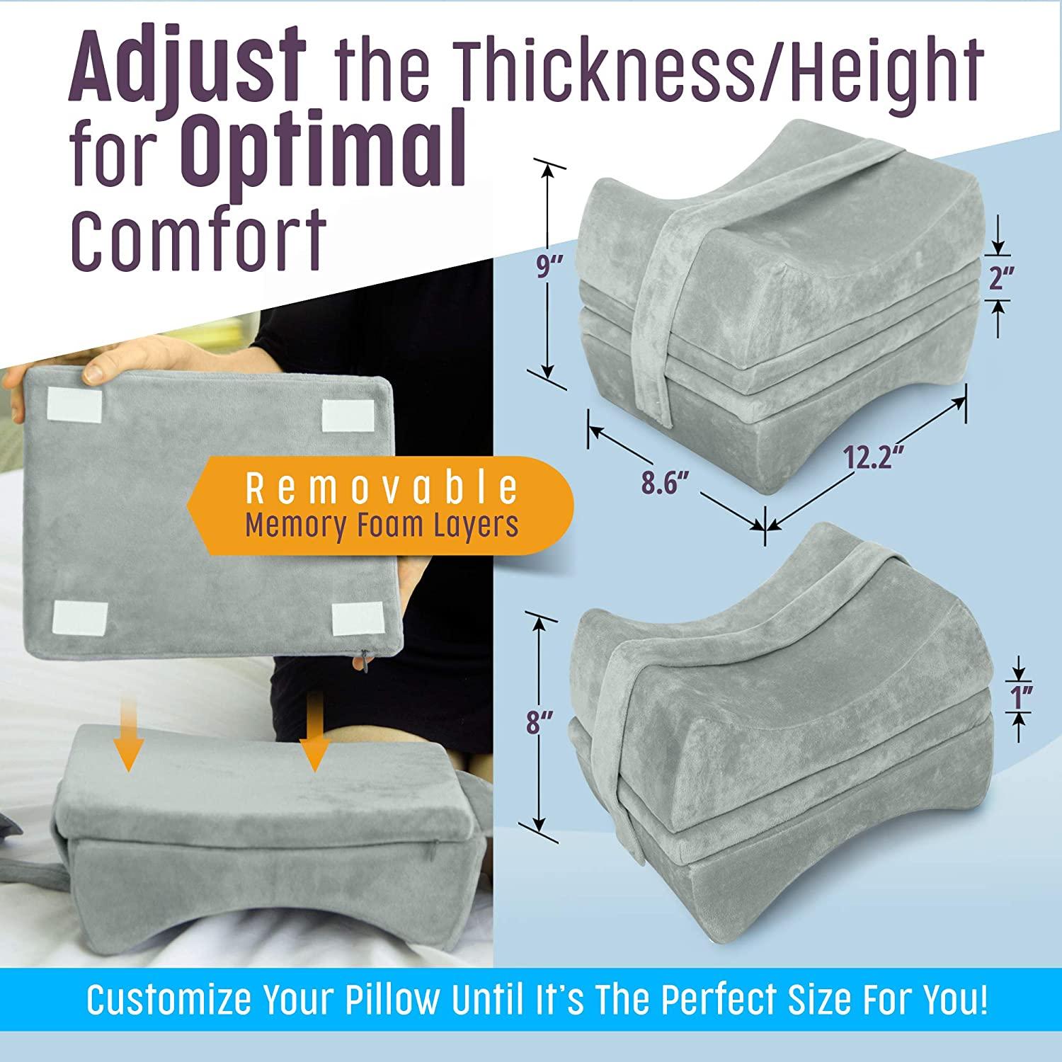 Knee Pillow for Side Sleepers Removable Memory Foam