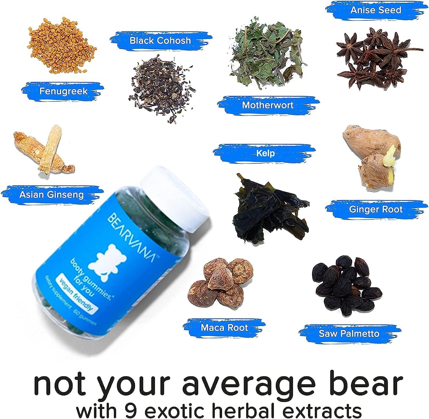 BEARVANA Booty Enhancing Gummy Supplement Bigger Butt Workout Support