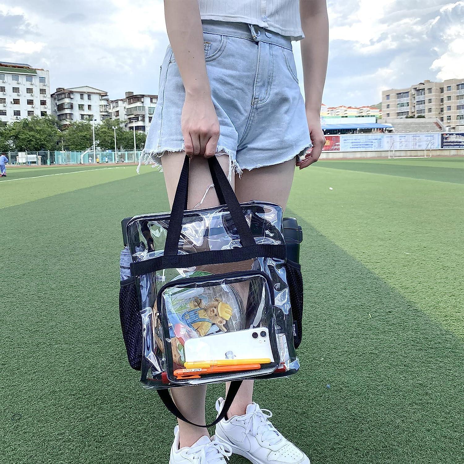 Fashion Street Large Capacity PVC Transparent Leisure Student Bag Shoulder  Tote Bag Shopping Bag, Clear Bag
