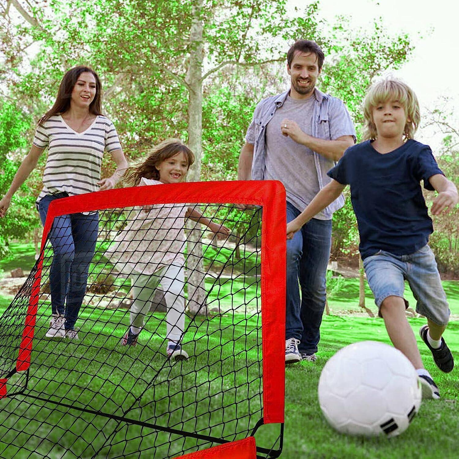 Portable Soccer Goals for Backyard, Kids Soccer Net Set of 2, 4' x 3' Indoor Pop Up Toddler