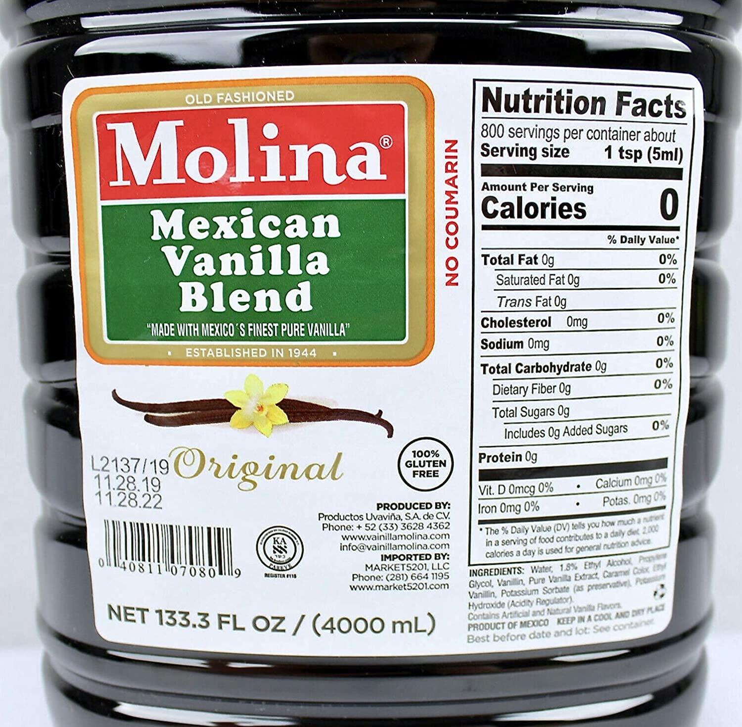 Molina Vanilla Mexican Vanilla 133.3 FL oz / 4000 ml