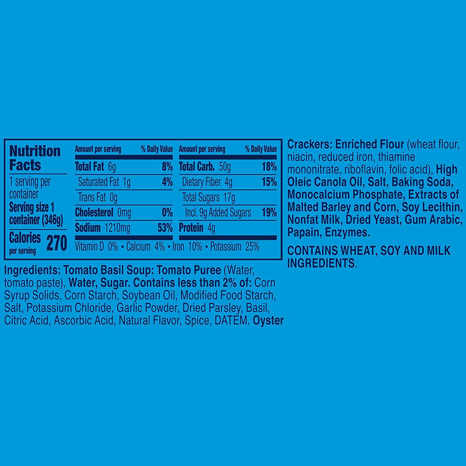 Progresso Tomato Basil Soup with Cheddar Crackers 12.2 oz Delicious