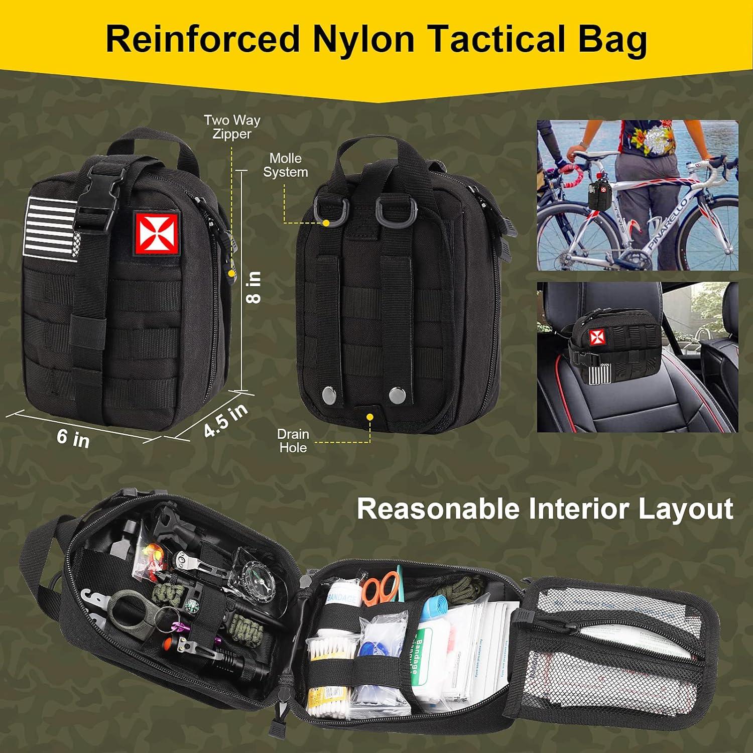 248PCS Survival First Aid Kit Tactical Gear for Camping