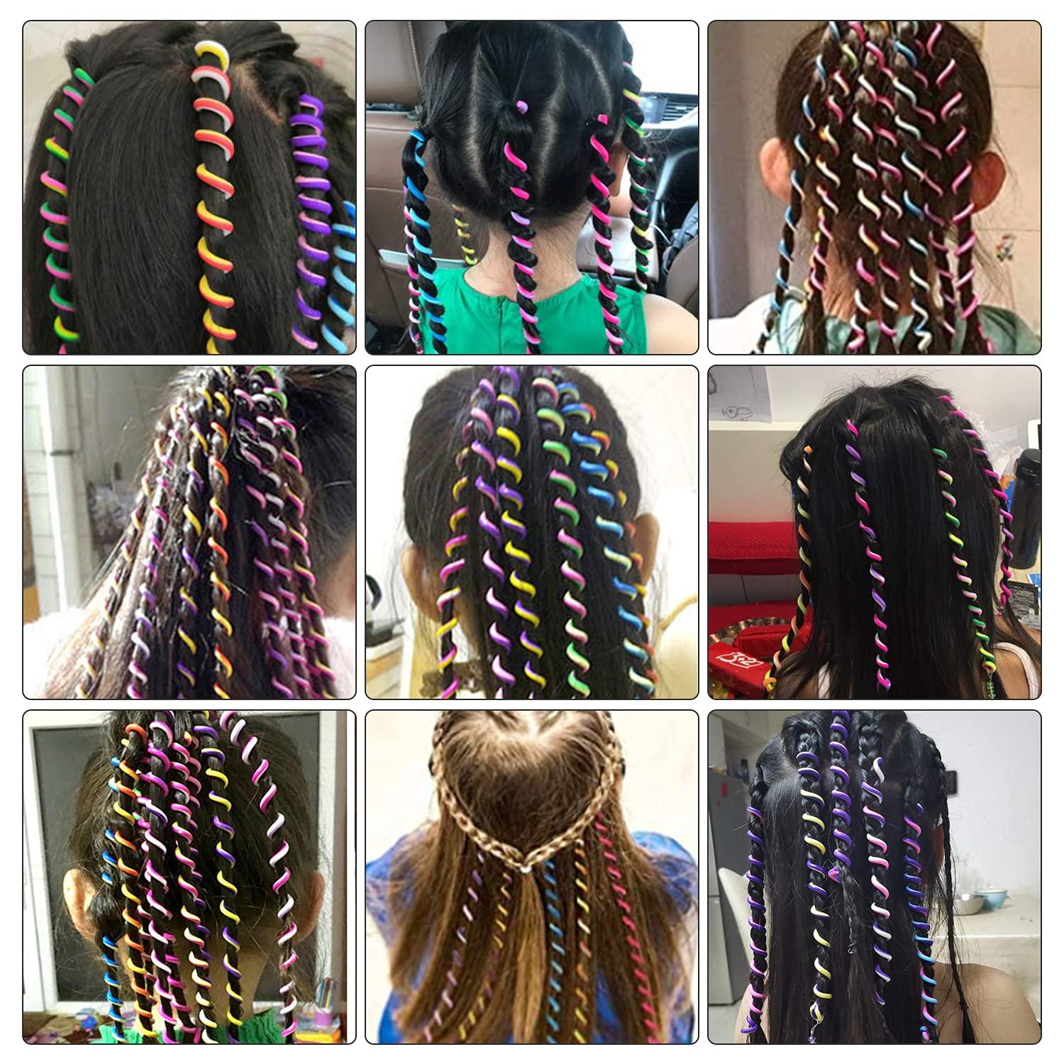 18pcs Girls Hair Styling Twister Clip, Women Hair Braider DIY Tool Accessories, Hair Beads for Braids for Girls Braided Hair Circle, Pink