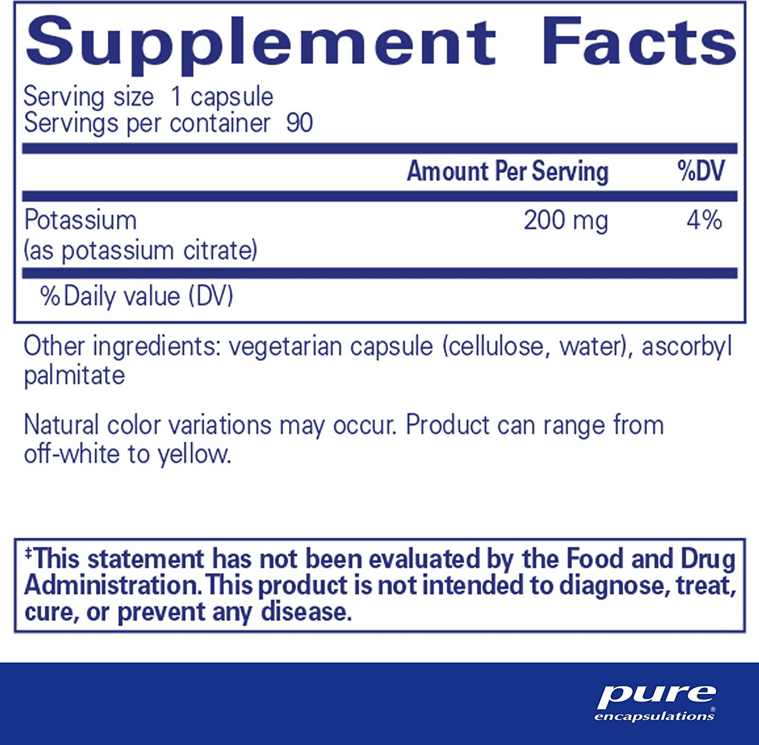 Pure Encapsulations Potassium Citrate Electrolyte Supplement for