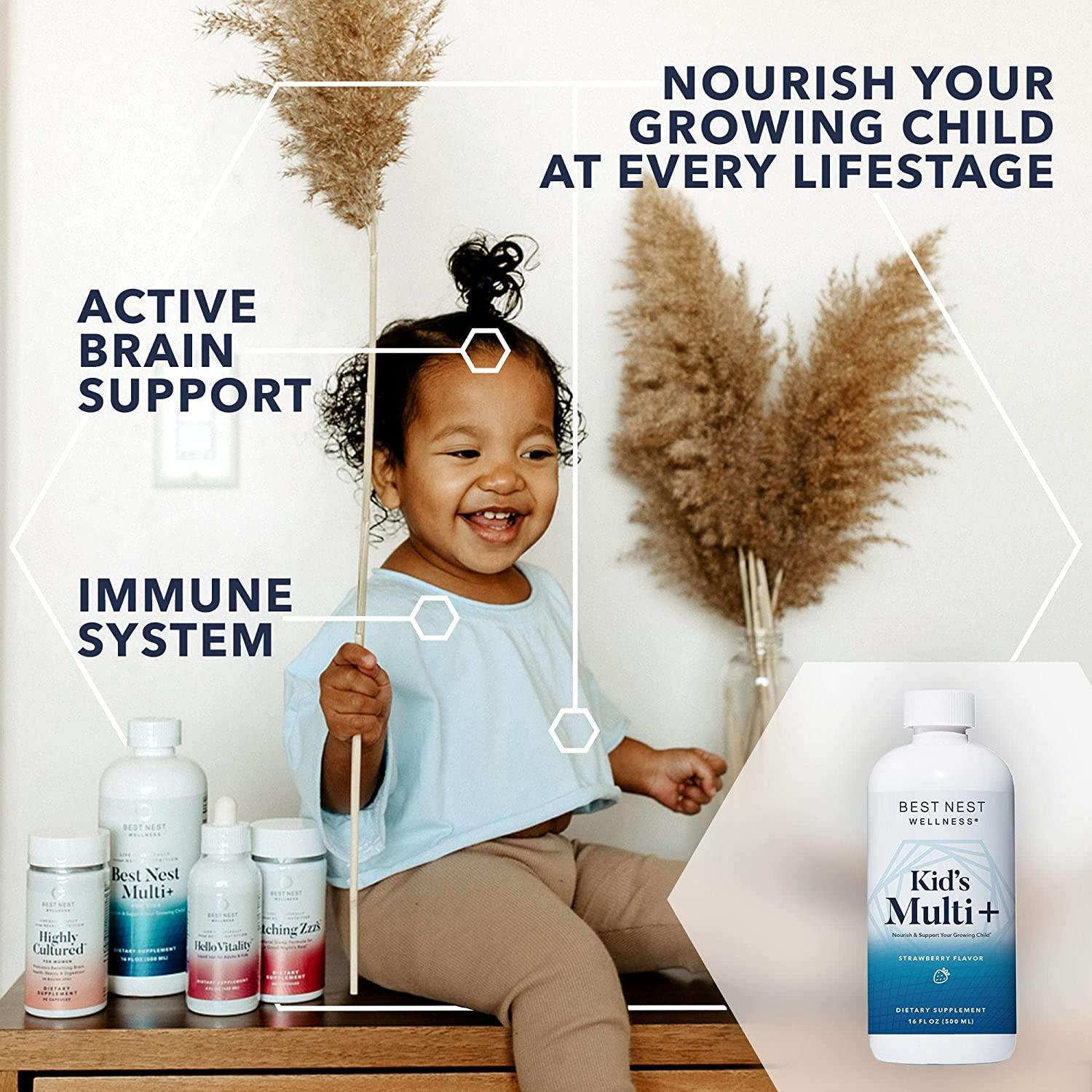 Daily Bird Multi+ for Kids, Liquid Multivitamin, Methylfolate (Folic